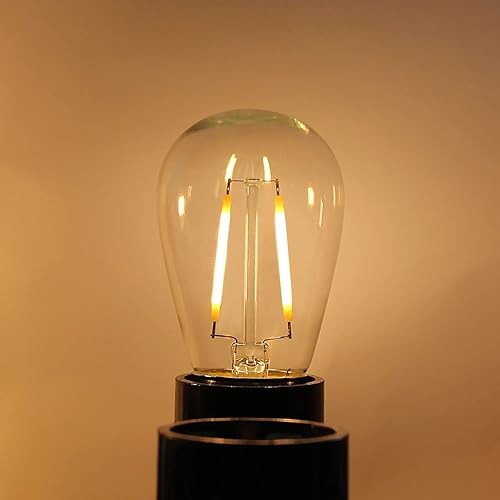 Miniatura 4 de BRIMAX Paquete de 6 bombillas LED de 2 W, filamento LED de plástico, 2700 K blanco cálido, equivalente a 11 W20 W25 W, base media E26, bombillas