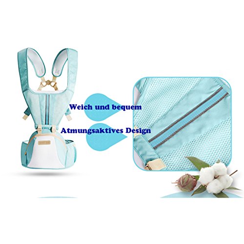 DorkasDE babydrager draagriem ademend babydrager buikdrager rugdrager en heupdrager 4-in-1 omkeerbaar babydrager (3 – 20… - Image 7