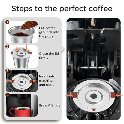 Image of Reusable K Cups for Keurig Stainless Steel Refillable Coffee Pods - Metal K Cup Reusable Coffee Filter for Keurig 1.0 & 2.0 K-Classic K-Elite K-Express K-Mini, BPA Free Permanent Coffee Filter(3pack)