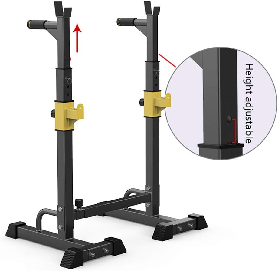 Fitness Power Rack Barbell Squat Rack Steel Barbell Rack Weight Lifting Height Adjustable Barbell Rack Indoor Fitness Equipment Squat Cage Home Gym