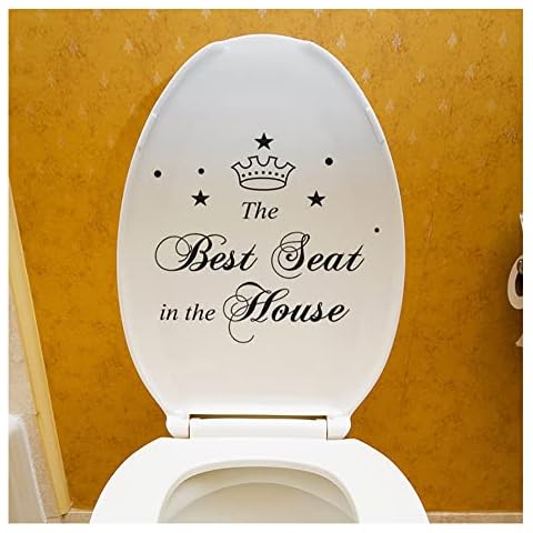 Wall Stickers for Bathroom Toilet Seat Decoration Funny Art Design Decal DIY Self-Adhesive Wall Removable Wallpaper 3D Vinyl Sticker for Home Living Room Bedroom Kitchen Decor Mural Quotes Fashion Cover