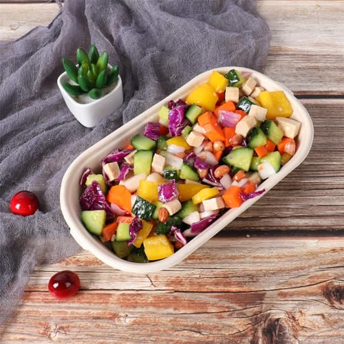 29OZ Disposable bowls with lids, Sugarcane Fiber Paper Bowls take away food containers meal prep food storage deli container 50 PACK - Image 3