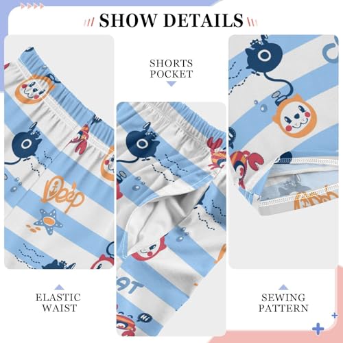 Cat Crab Boys Long Pants Soft Trousers Elastic Waist Kids Lounge Bottoms with Pockets S-XL4