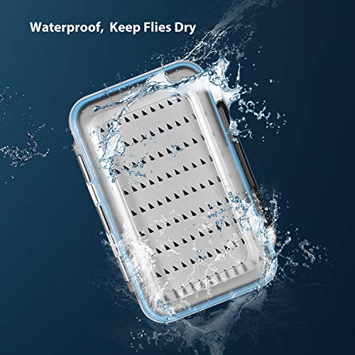 Image of Magreel Waterproof Fly Fishing Box, Two Sided Lightweight Flies Lure Case, Easy Grip Transparent Fishing Box-Multiple Sizes