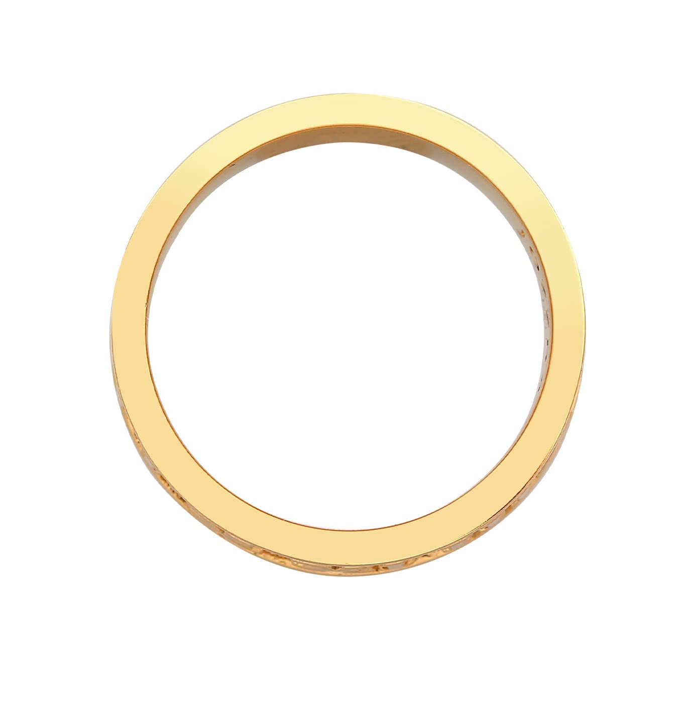 Kuzzoi Herrenring golden Bandring massiv (8 mm) 925 Silber vergoldet | Schmuck Accessoire mit römischen Ziffern Ring für Männer in der Ringgröße 60–66