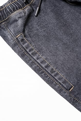 Image of Men's Comfort Fit Denim Lycra Joggers Jeans Stretchable High Rise Relaxed Fit Available in Dark Blue Navy Blue Light Blue Full Length Soft Fabric Machine Wash