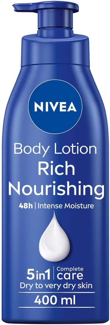 Rich Nourishing Body Lotion (400ml), Smooth Skin Moisturiser for Dry Skin Made with Deep Moisture Serum, Natural Almond Oil, and Vitamin E