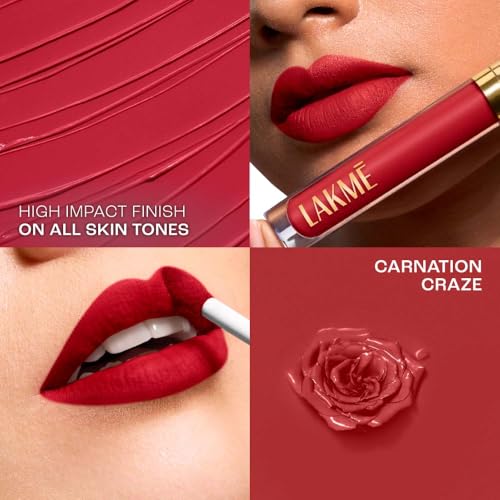 Image of Lakme Rouge Bloom Matte Lip Liquid Carnation Craze 101-3.5ml