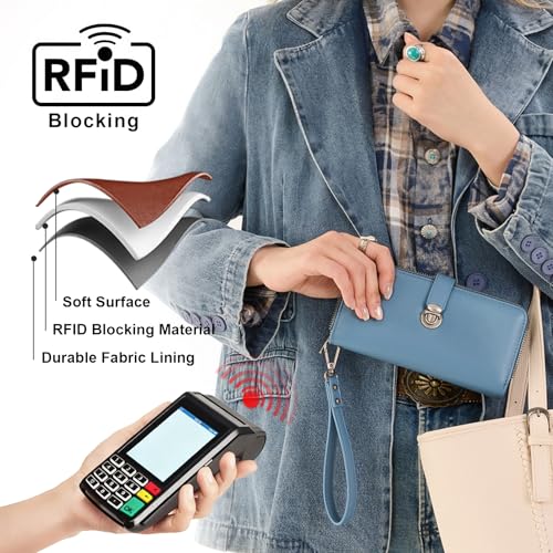 Montana West Large Bifold Wristlet Wallets for Women with ID Window - image 3