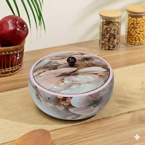 Image of Handmade Wood Roti Box with Lid, Polish