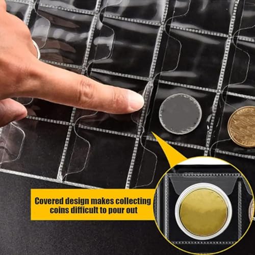 Álbum de colección de monedas transparente con 300 bolsillos protectores anticaída 2