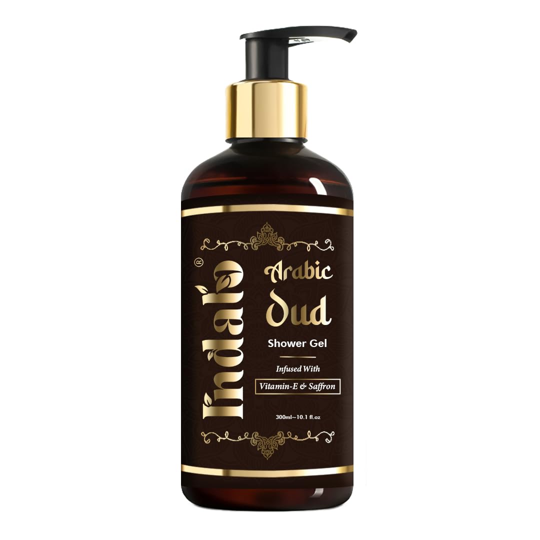 Indalo Luxury Arabic Oud Refreshing Shower Gel Infused with Vitamin-E & Saffron (300 ml)-picture-40