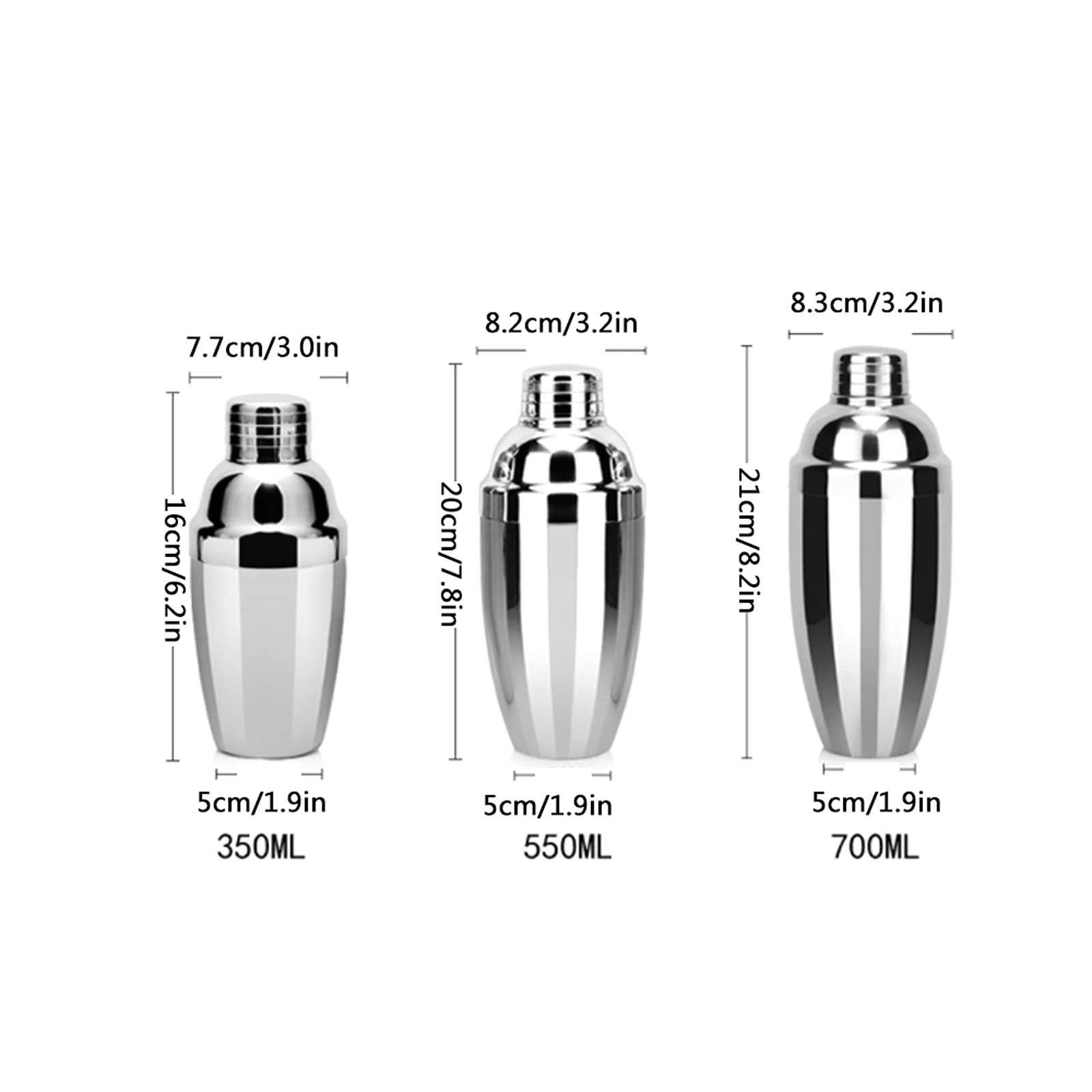 Juego de Coctelera Beber Shaker Drink Mezcler Set Cocktail Kit Cocktail Shaker Set Bartending de Acero Inoxidable Agitador de Cócteles (Color : C)