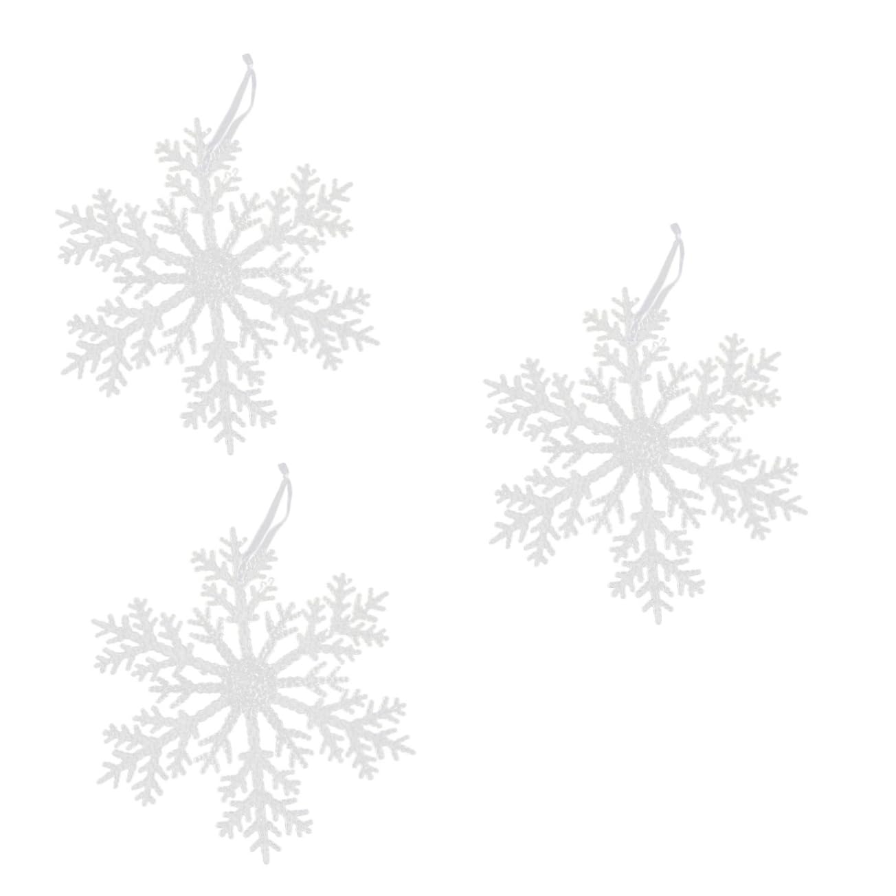 IMIKEYA 3St Weihnachtsbaum hängen Weihnachtsbaum-Anhänger Weiße Schneeflocken-Baumspitze weihnachtsdeko Weihnachts Party Christbaumschmuck Weihnachtsanhänger Anhänger für Weihnachten