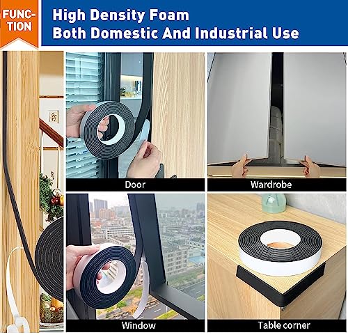Image of CELLUX Single Side High Density Self Adhesive Foam Seal Tape Weather Stripping Doors and Window Insulation Soundproofing 24mm-Width 6mm-Thickness 5 Meter Length