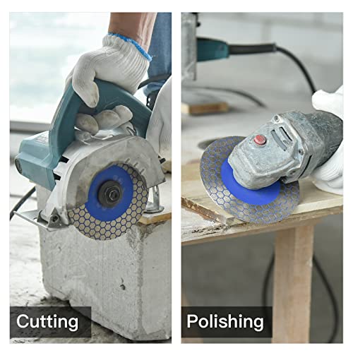 Goyonder Tile Blade For Grinder, Diamond Saw Blade 5 Inch For Cutting And Grinding Tile Porcelain Granite Marble, 125Mm Grinder Blade With 7/8” Arbor (Blue-5") #TOP4