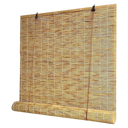 Cortina Proteccion Solar Persiana De Bambú 60 70 90 100 120 130 140 150 160cm Ancho Cortina Exterior Bambu Persiana Estor Enrollable De Bambú Natural para Patio Porche Jardín(Carbonized B)