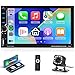 Rimoody Autoradio 2 Din con Senza Fili Carplay,7 Pollici 2 Din Radio Auto Bluetooth con Schermo HD con Android Auto Mirror Link GPS Navi FM/AUX/USB/EQ/DVR Comandi al Volante Telecamera Posteriore