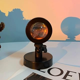 Romantic Mini Sunset Lamp,Atmosphere USB Charging LED Night Light,180 Degree Rotation Projection Lamp for Photography Home Decor