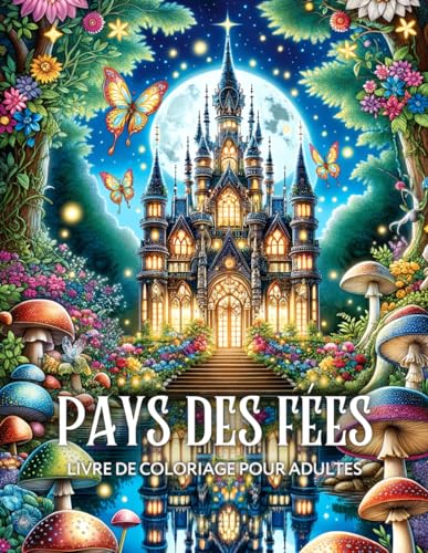 Pays des Fées Livre de Coloriage pour Adultes: Designs Uniques de Fées Enchantées, Maisons Magiques et Châteaux de Fantaisie, pour Seniors et Adolescents à Peindre