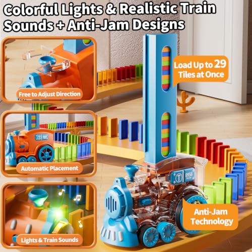Auto Domino Train, 210 piezas bloq. STEM para edades 3-8 miniatura 3