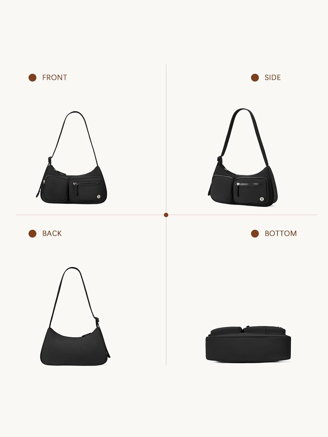 Telena Nylon Shoulder Bag for Women Y2K Trendy Purse Crescent Bag Cute Handbag - Image 6