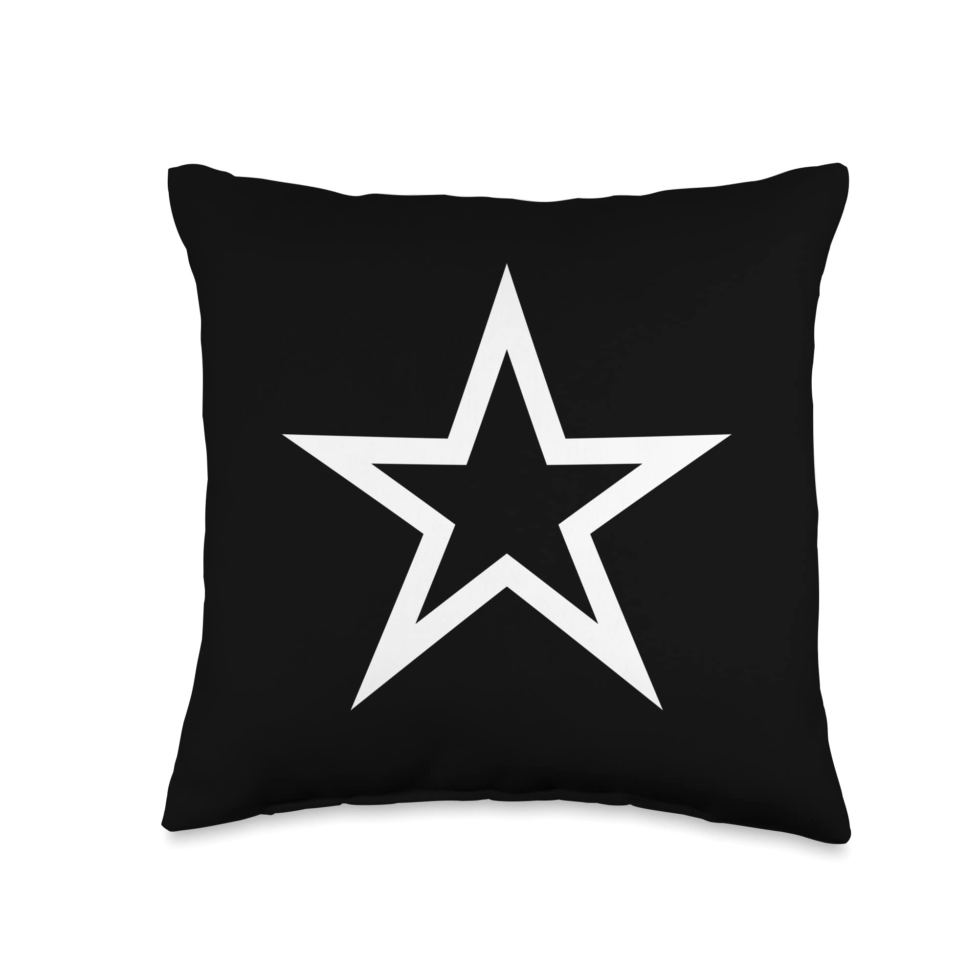 Y2K Aesthetic Star Black And White Mcbling Vintage Retro Throw Pillow