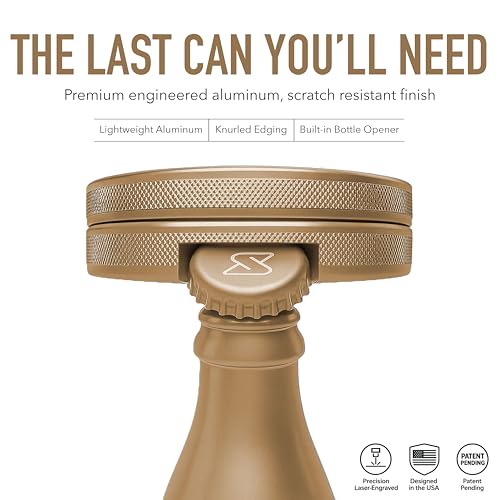 Image of The Breacher | Metal Container for Zyn with Bottle Opener, Premium Aluminum Can & Rugged Pouch Holder | Extra Capacity, Knurled Grip & Used Pouch Storage | EDC (Sandstone)
