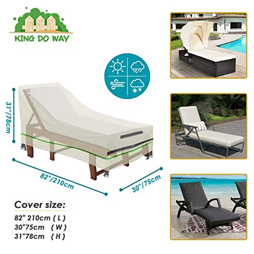 image for king do way Patio Chaise Lounge Cover, Heavy Duty Waterproof Lounge Ch