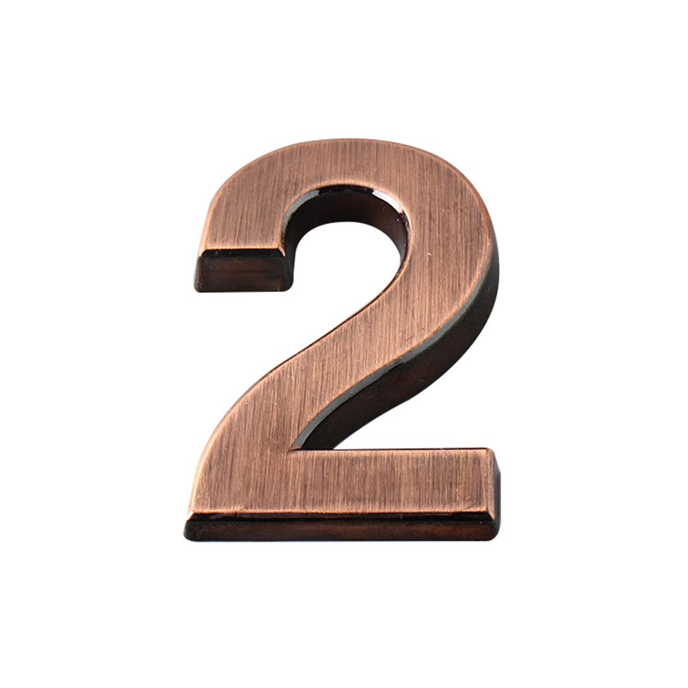LIOOBO 10pcs 0-9 Numero di Targa per la Porta dell'hotel Numero civico Indirizzo Targa 5CM (Bronzo)