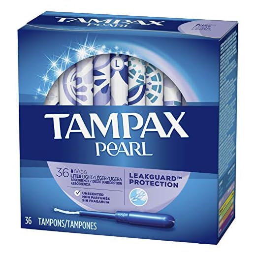 Tampax Pearl Plastic Tampons, Light Absorbency, Unscented, 36 Count (Pack of 2) (72 Total Count) (Packaging May Vary)