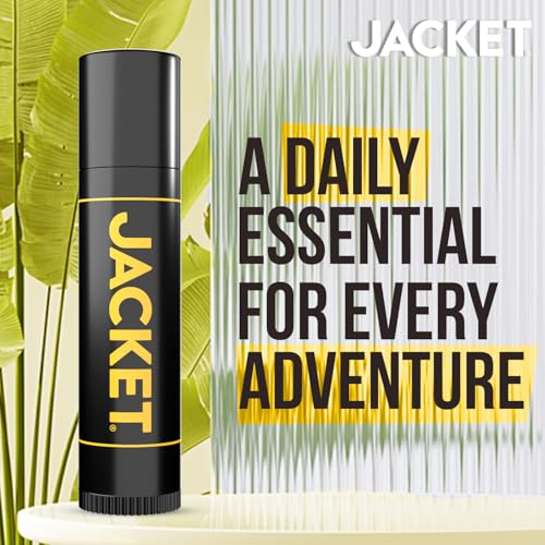 JACKET Lip Lock SPF 15 Lip Balm Moisturizing with Sunscreen Protection Broad Spectrum UVA/UVB, Water-Resistant, Hydrating & Nourishing Unflavored Lip Care for All Ages 0.15 oz