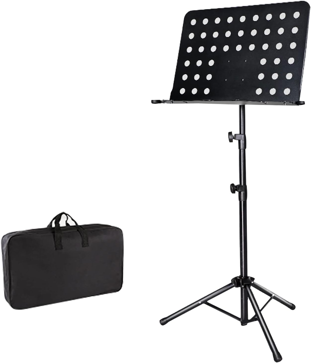 HJXGQJM Orchestral Conductor Sheet Music Stand, Lightweight Portable Adjustable with Carrying Bag, Metal Music Stand,Super Sturdy Suitable for Instrumental Performance Band Travel Sheet Music Stand