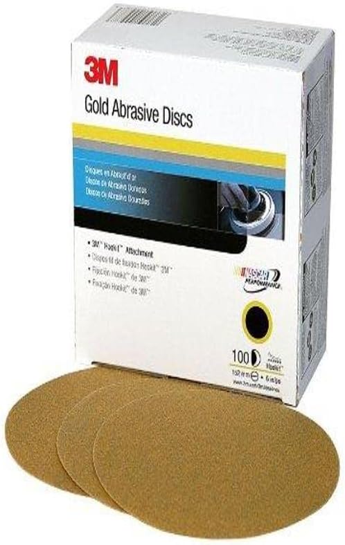3M 00975 Hookit 216U 6" P320A Grit Gold Disc (Pack of 4) : Automotive