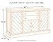 Signature Design by Ashley Grindleburg Farmhouse Reclaimed Wood Dining Room Buffet Cabinet or Server, Light Brown