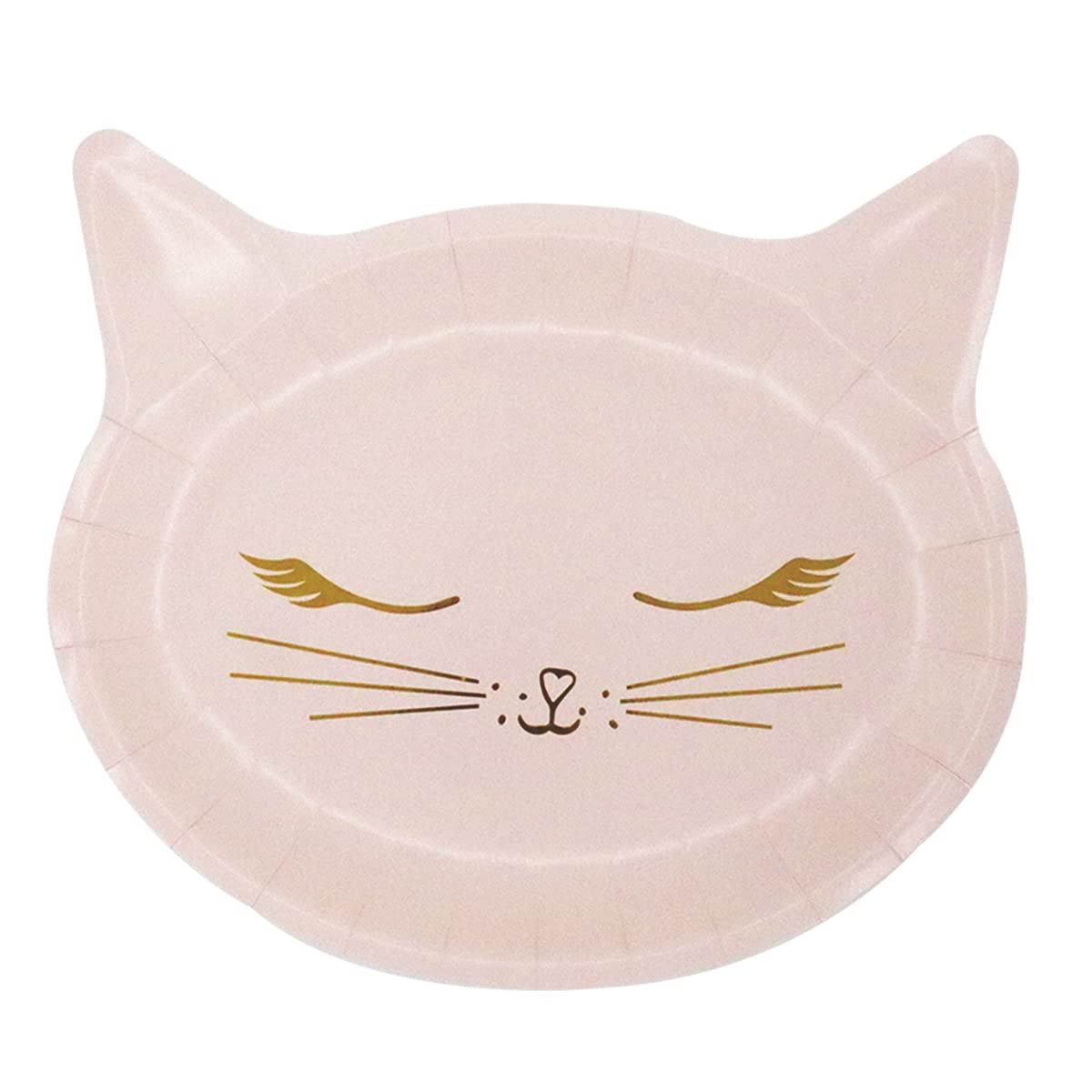 Cadpkler 8Pcs Pink Cat Face Paper Plate - Disposable Plate with Cat Face Shape - Party Supplies - Disposable Paper Plate (9 ", 8 Pcs)