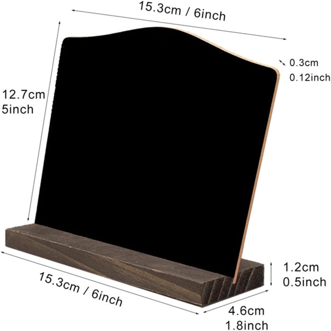 2Pcs Wood Chalkboard Signs with Support Easels Reusable Erasable Message Boards for Wedding Bar Party Desktop Menu and Notes Versatile Decorative Blackboards Random Color
