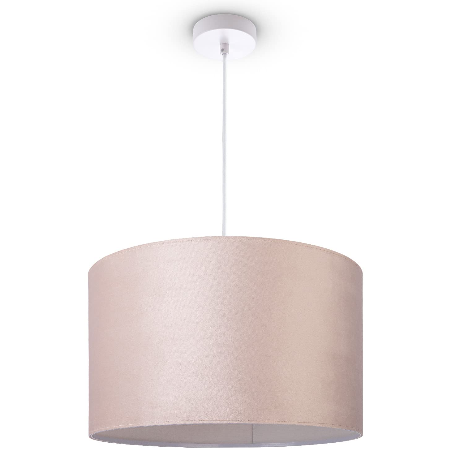 Paco Home Deckenlampe Pendelleuchte Hängelampe Wohnzimmer Esszimmer Schlafzimmer Lampenschirm Velours Industrial Samt E27 1,5m Textilkabel Kürzbar