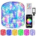Hozplex 99ft Rope Lights for Outside, 300 LED String Light Outdoor Waterproof Plug in with Remote & APP Control, 16 Million Colors Changing Music Sync Fairy Lighting for Indoor Bedroom Christmas Decor