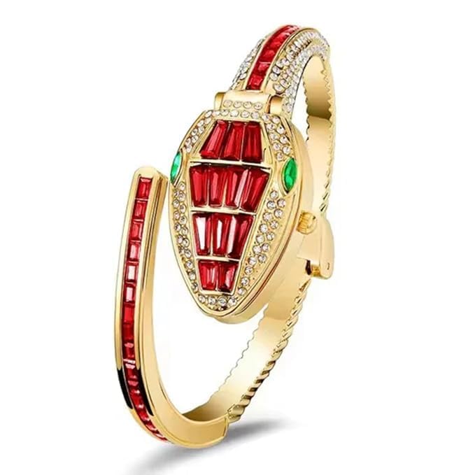 Gold-Tone Crystal Studded Bracelet Watch for Women with Rhinestone Dial-picture-35