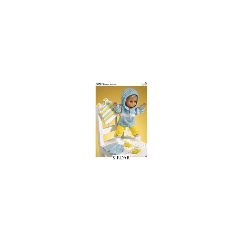 Sirdar Doll's Outfit Bonus Double Knitting Pattern 3122