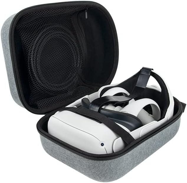 Vista 3 de subeirey Oculus Quest 2 Case with BasicElite Version VR Gaming Controllers Accessories, Virtual Reality Headset Storage Bag, Oculus Quest 2 Carrying