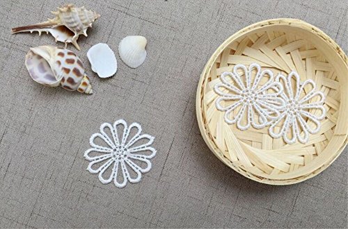 Honbay 40Pcs Mix Style White Hollow Out Lace Flower Applique Patch Sewing Craft Decoration #TOP5
