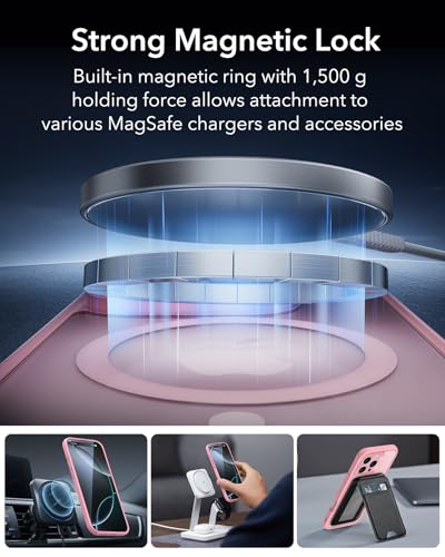 ESR for iPhone 16 Pro Max Case (4 in 1) Set, Translucent Matte Case with Screen Protector, Compatible with MagSafe, Military-Grade Protection, Classic Series,Frosted Pink - image 3