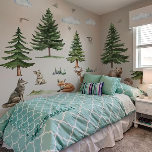 Vinilo Decorativo Grande Bosque con Animales para Pared miniatura 4