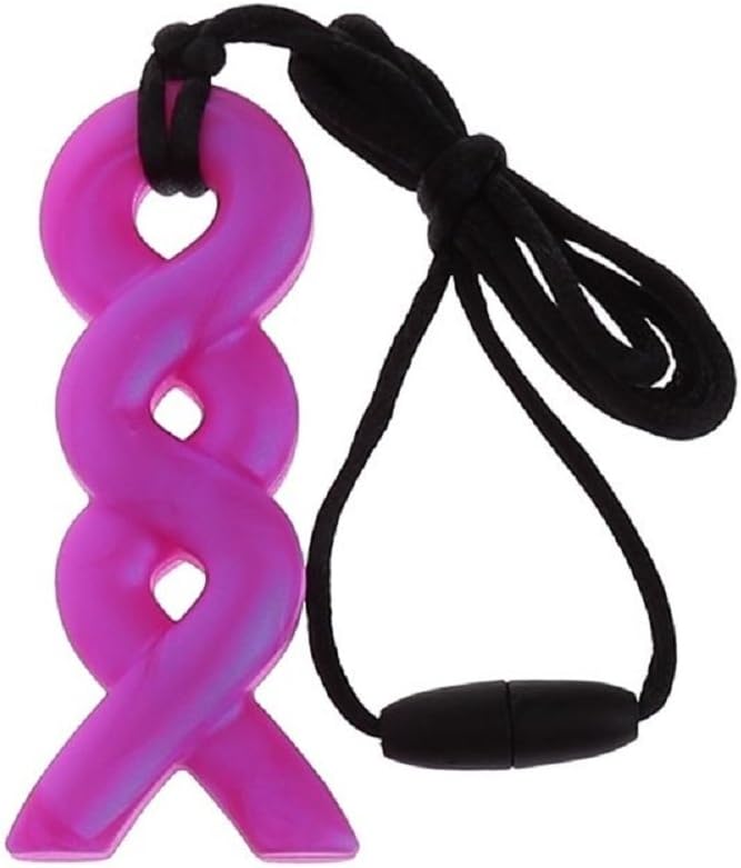 Twist Silicone Chew Necklace (Purple) Children Autism ADHD Teething Sensory Pendant BPA Free by Gift Box Goodies