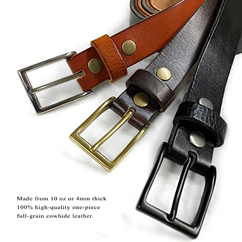 Women's 1-1/8"(30mm) wide Full Grain Genuine Leather One Piece Casual Dress Belt or Studded Punk Jean Belt4