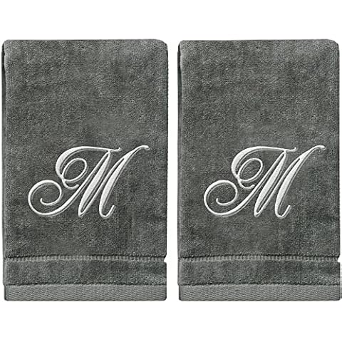 Personalised Silver Embroidered Fingertip Towels Cover