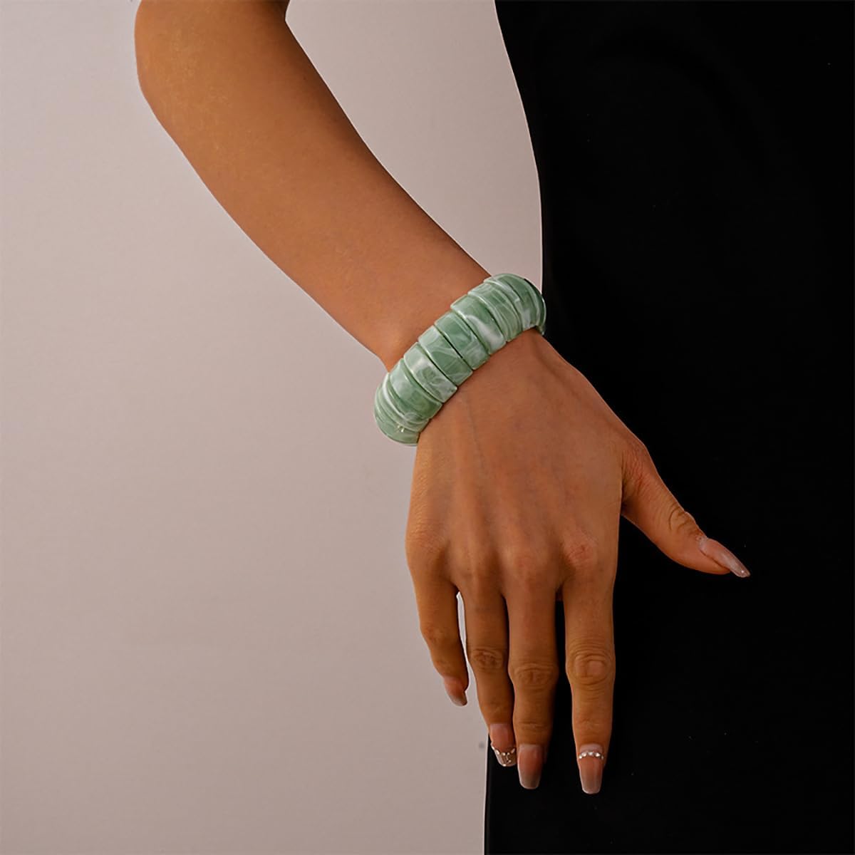 Chunky Acrylic Stretch Bangle Bracelet Round Candy Color Bracelet Irregular Punk Acrylic Resin Bangle Geometric Wristbands Bracelets Statement Jewelry for Women - Image 2