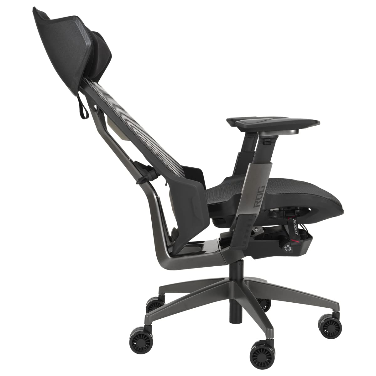 ASUS ROG Destrier Ergo - Silla Gaming Ergonómica (reposacabezas, Lumbar, reposabrazos y Asiento Ajustables, Respaldo con 4 Posiciones, Mobile Gaming Mode, Estructura de Metal, Malla) Color Negro